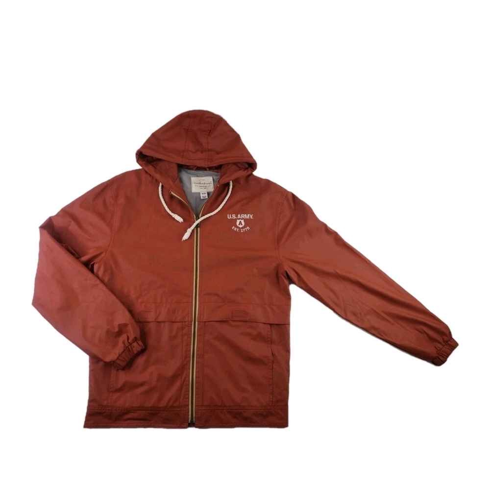 Weatherproof U.S. Army Red Hooded Rain Jacket Size Small
